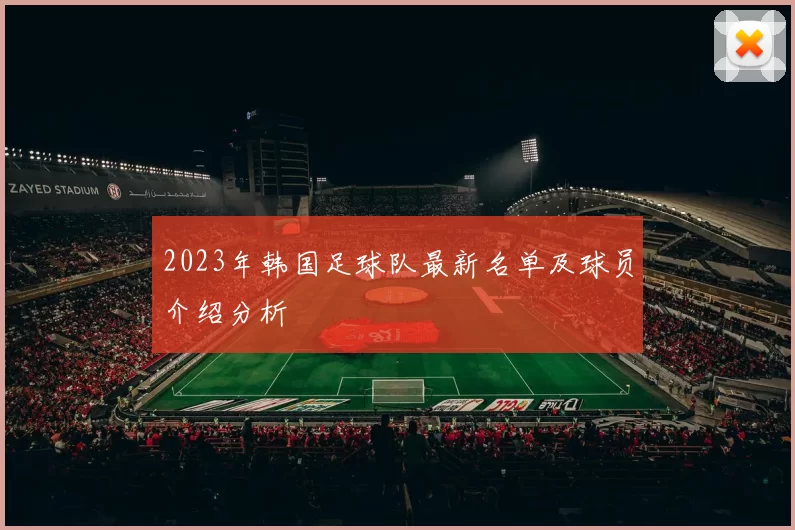 2023年韩国足球队最新名单及球员介绍分析